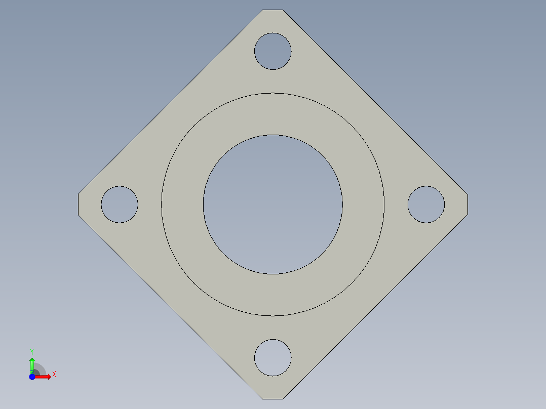 YIHEDAGBF12-D25厚壁法兰型导向轴支座-A8前视图