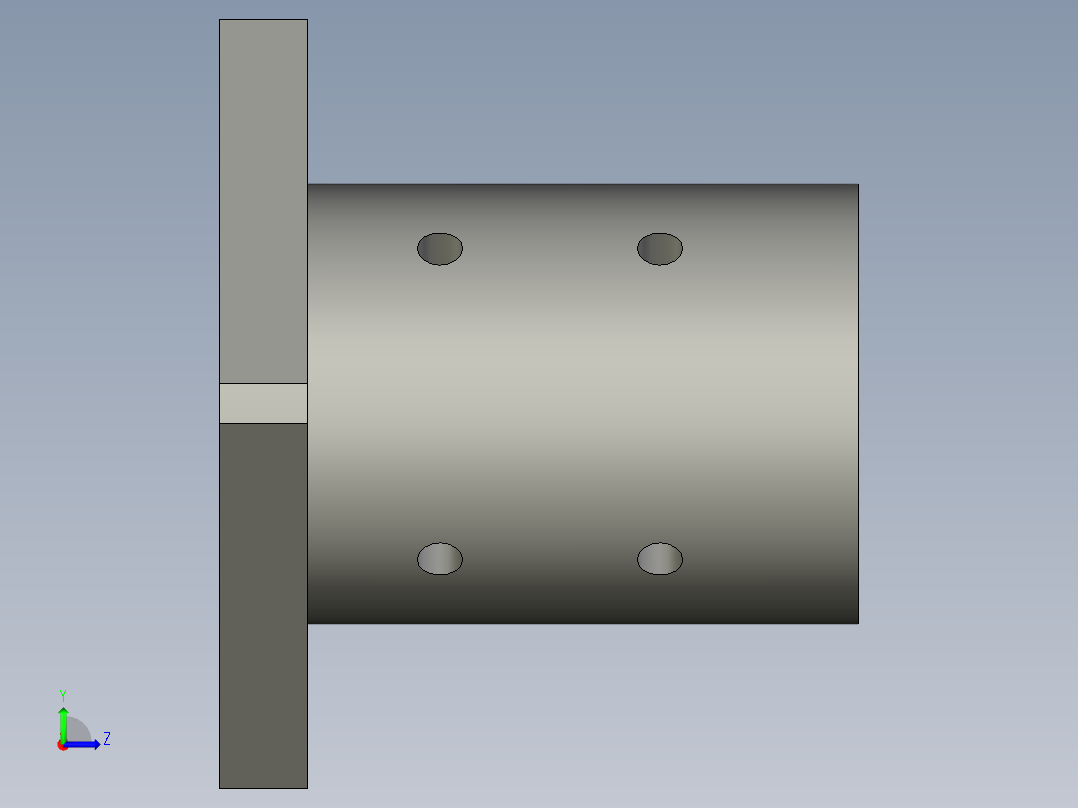 YIHEDAGBF12-D25厚壁法兰型导向轴支座-A8左视图