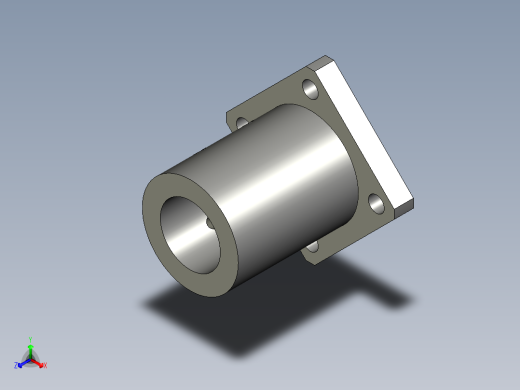 YIHEDAGBF12-D25厚壁法兰型导向轴支座-A8正等轴测缩略图