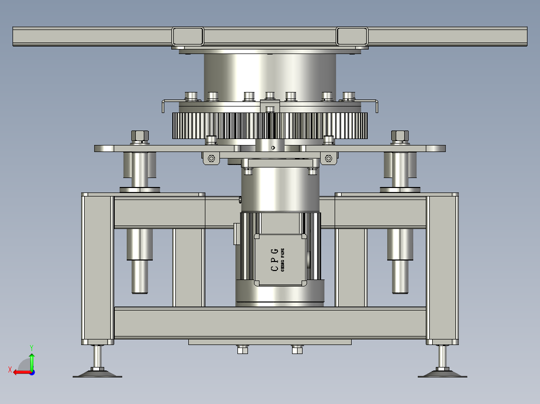 顶升旋转机构后视图