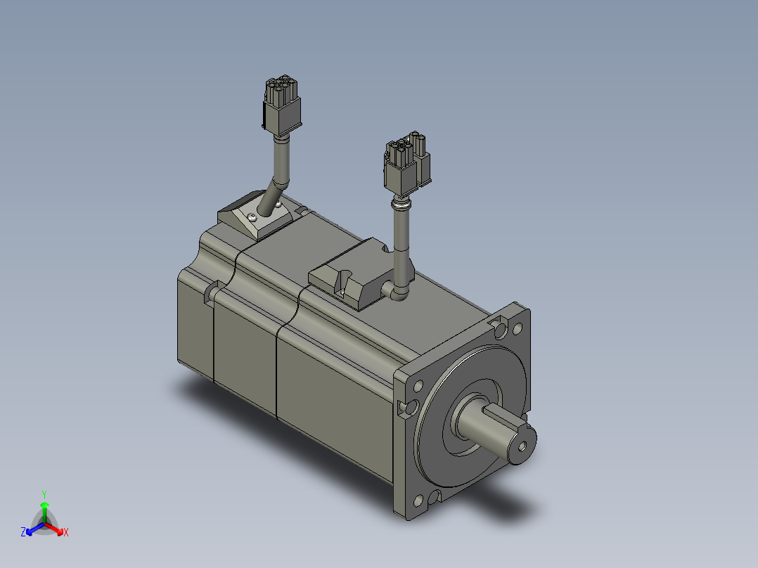 松下伺服电机075MSMD082G1TA-ts正等轴测图