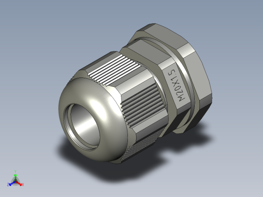 电缆防水接头M20x15正等轴测缩略图