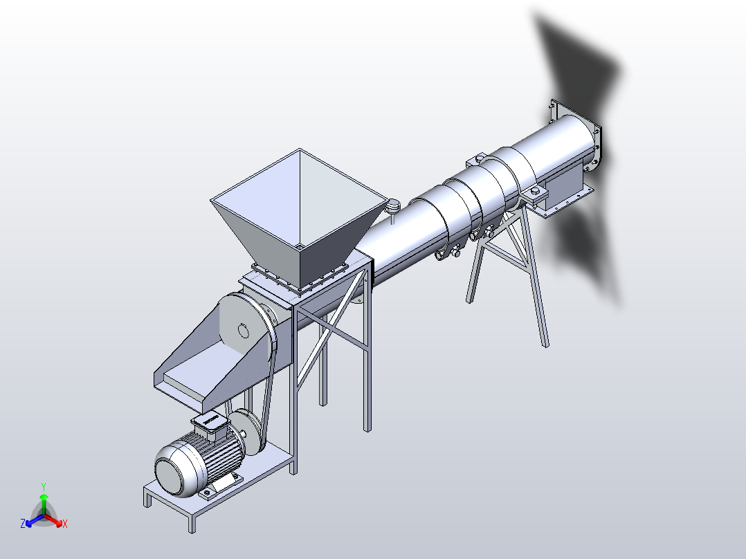 螺旋搅拌机正等轴测图
