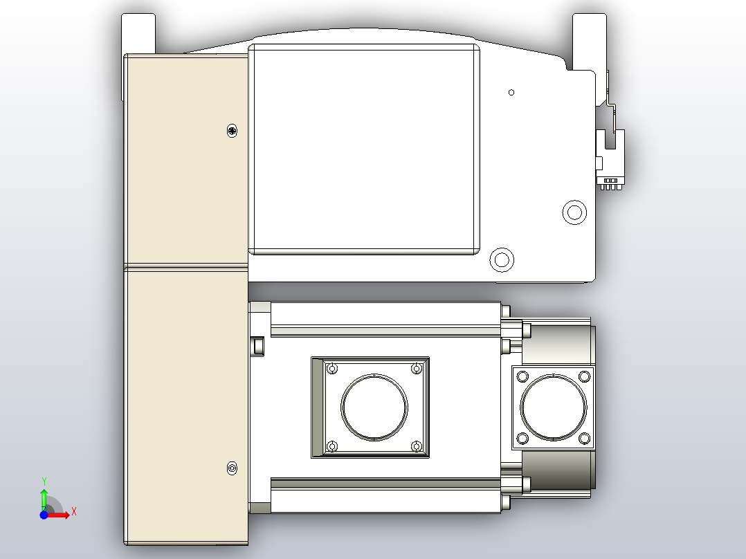 皮带直线轴半封闭可选导轨TPA-HNB-220D-176-L2600-LP-C-P1K-N3前视图
