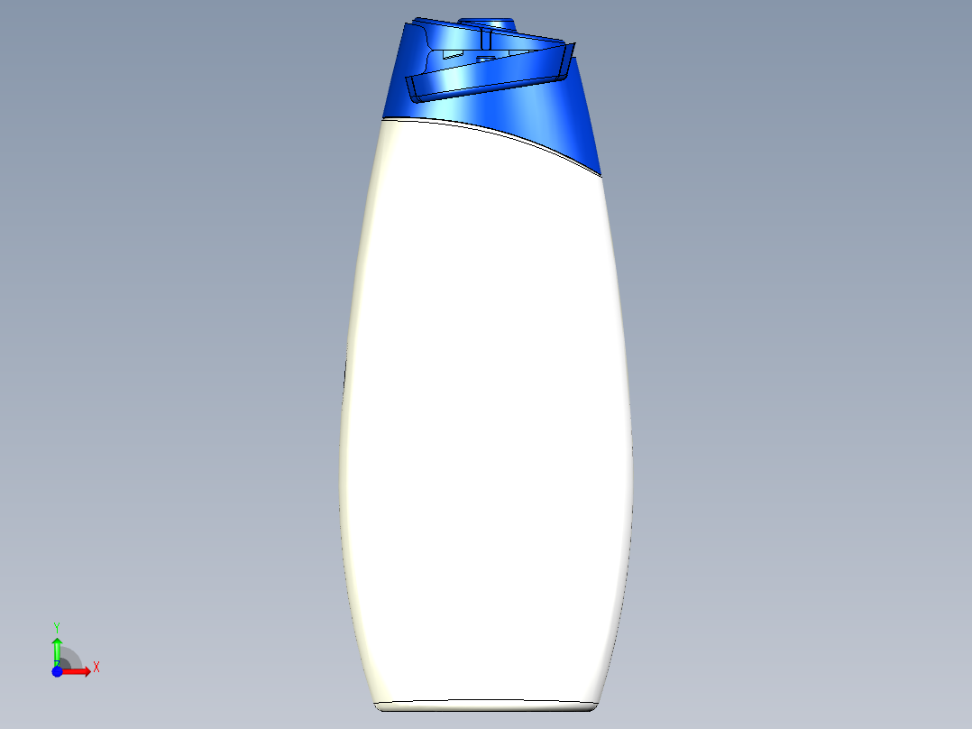 翻盖式洗发水瓶设计前视图