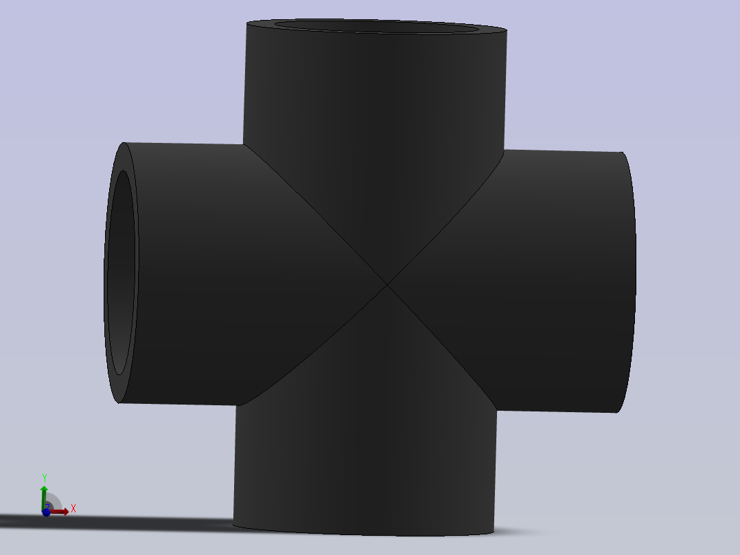 Cross DN32 PN10 U-PVC主视图