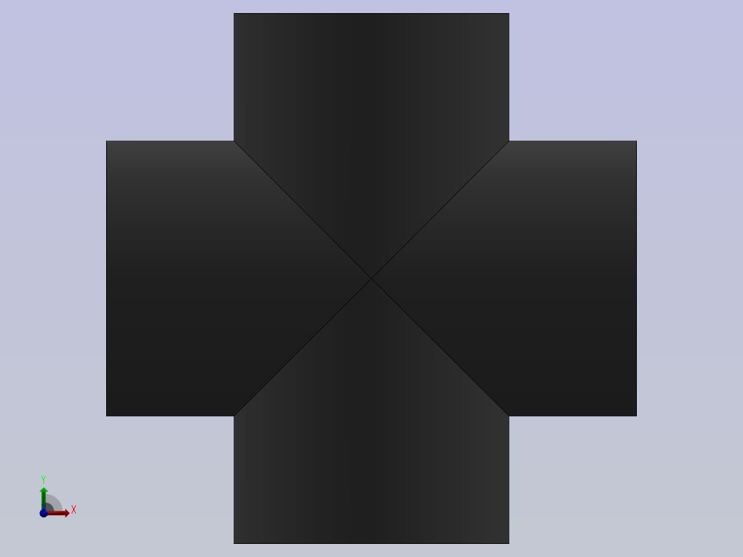 Cross DN32 PN10 U-PVC前视图