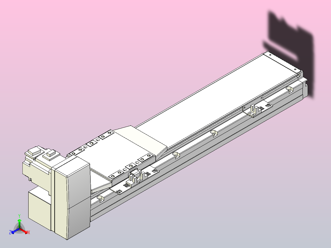 机器人皮带驱动直线轴TPA-GCB-120-P70-L300-RU-M20-N3主视图