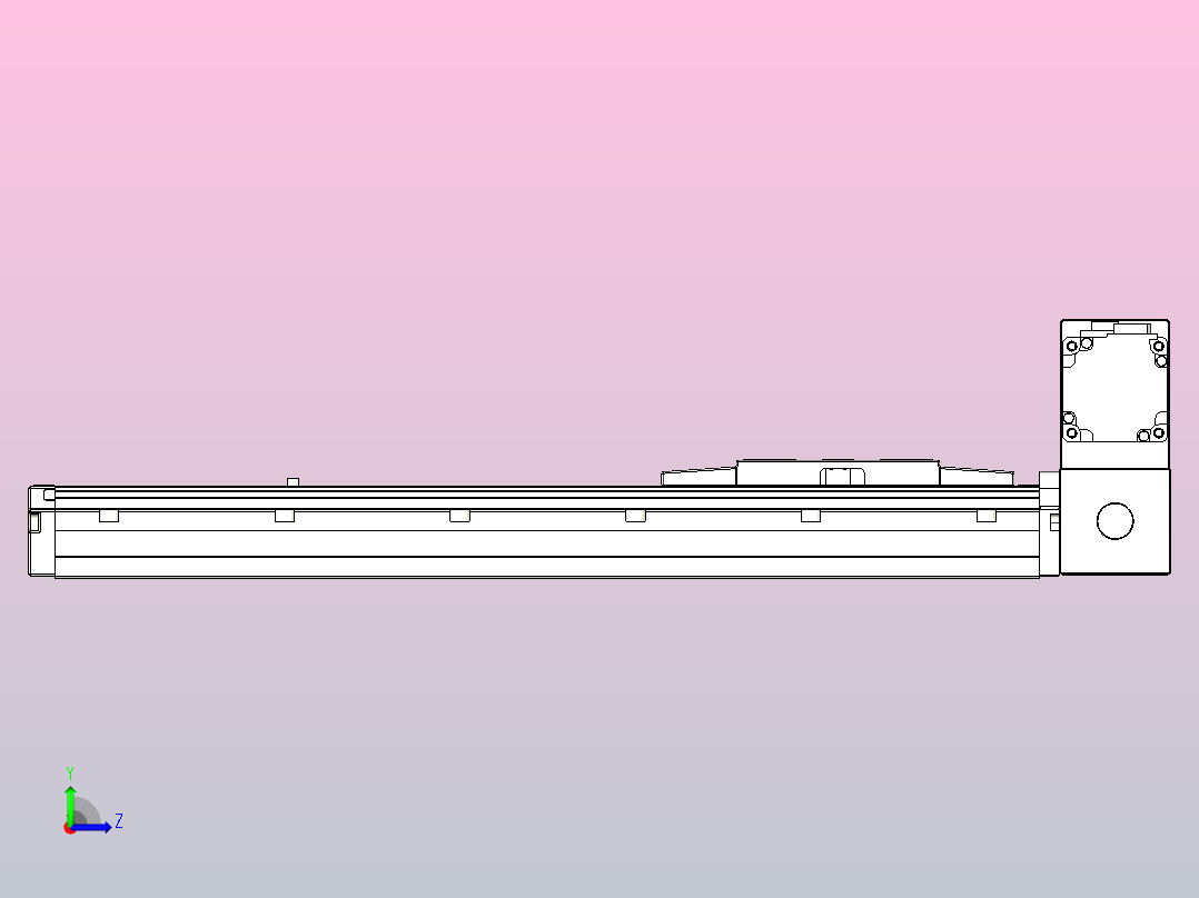 机器人皮带驱动直线轴TPA-GCB-120-P70-L300-RU-M20-N3左视图