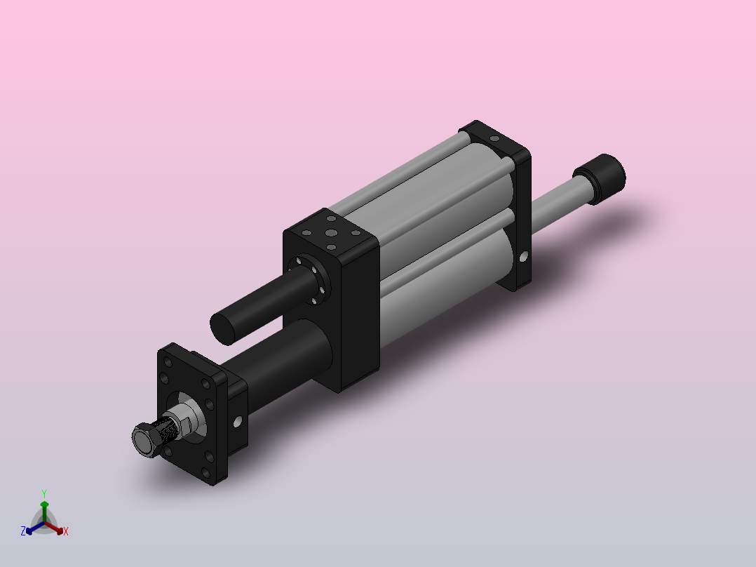 MPTD-3T系列可调型[MPTD-63-100-10-3T-50-M2-S1-0°]可调型气压增压缸主视图