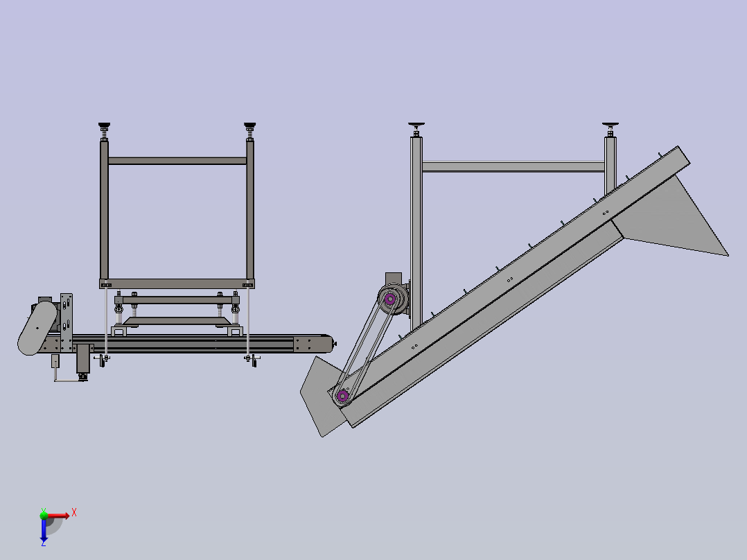 爬坡上料称重设备 sw24俯视图