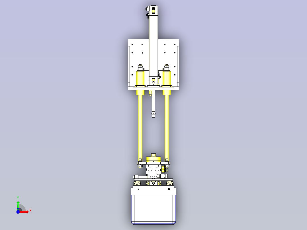 一款中大型工件的夹紧机构3D图前视图