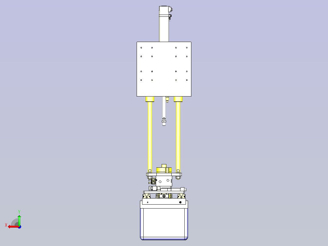 一款中大型工件的夹紧机构3D图后视图