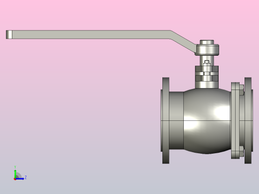 Q44-644-944-45-645-945F-Y-16 三通法兰球阀[100]左视缩略图