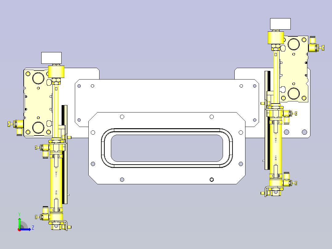 一款腔门开闭机构3D模型左视图
