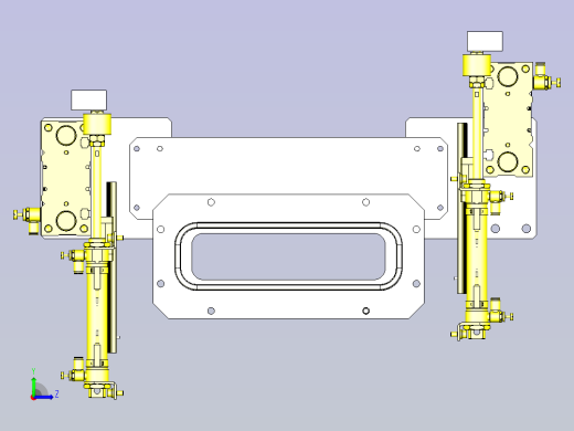 一款腔门开闭机构3D模型左视缩略图