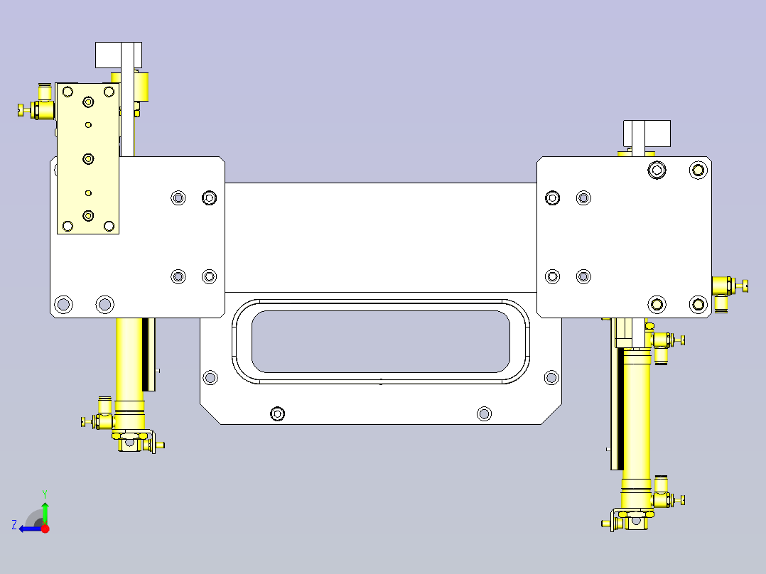 一款腔门开闭机构3D模型右视图