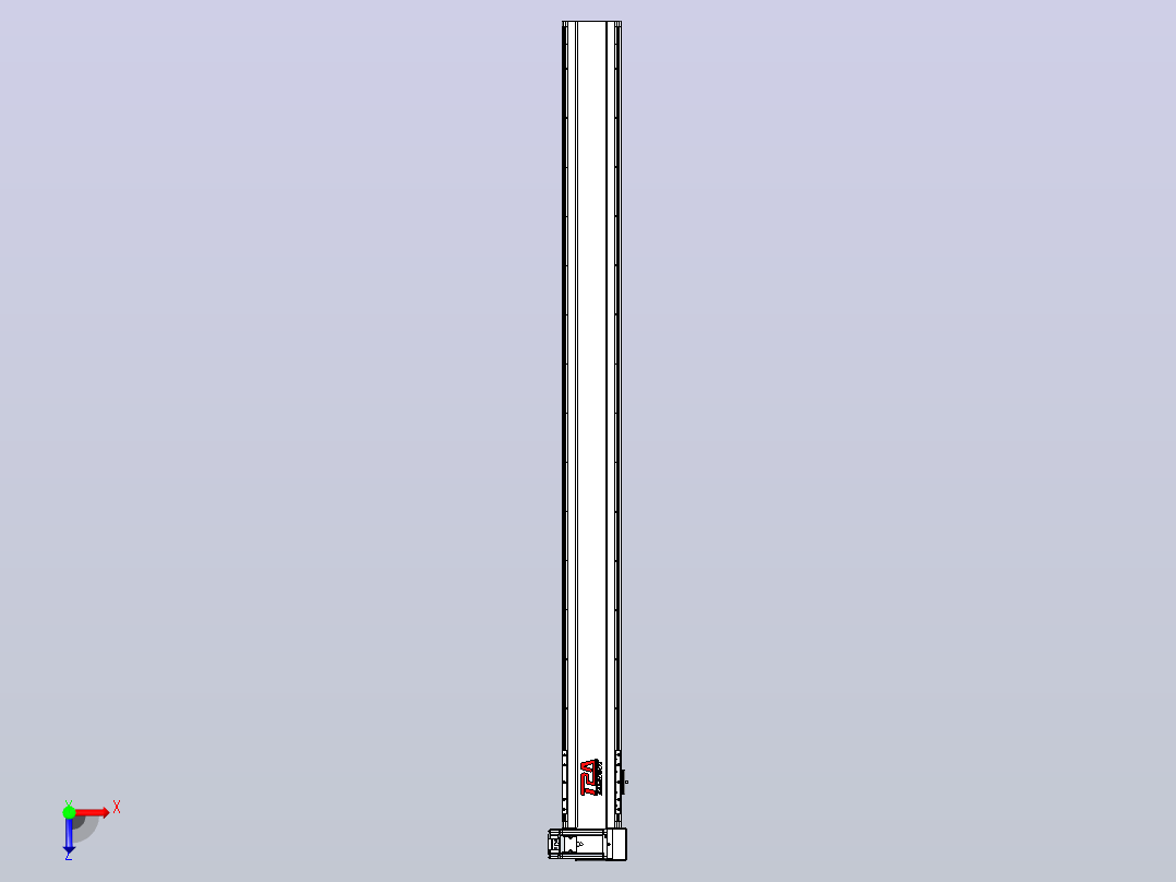 皮带直线轴半封闭可选导轨TPA-HNB-120D-110-L1400-RU-Y-P40-N3俯视图