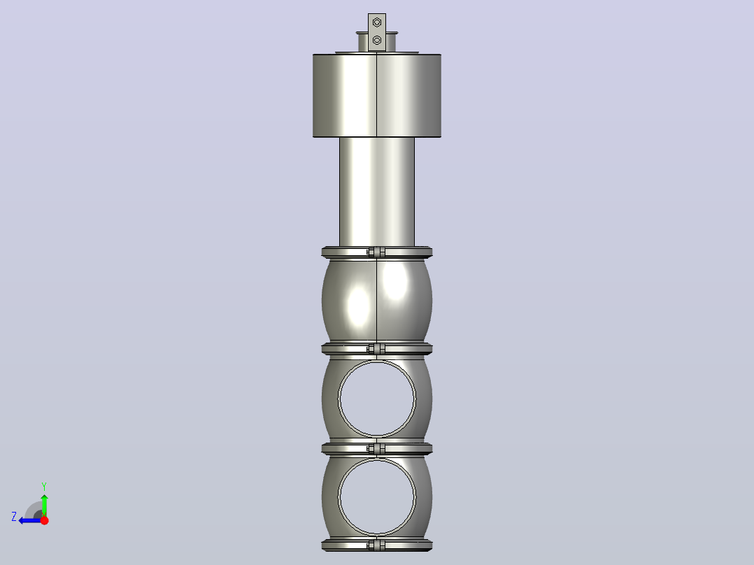 DJB01-BN-B型气动分流阀[DJB01-BN-DN100]右视图