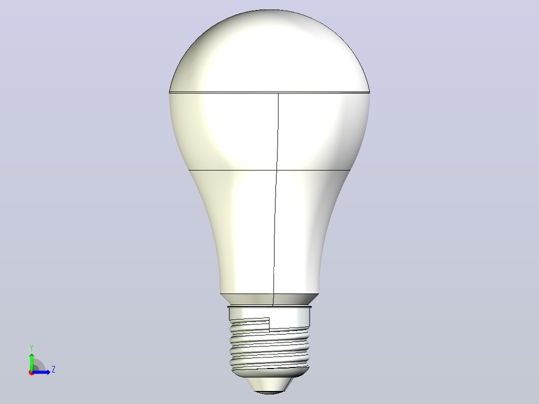 LED灯泡E27 A65左视图
