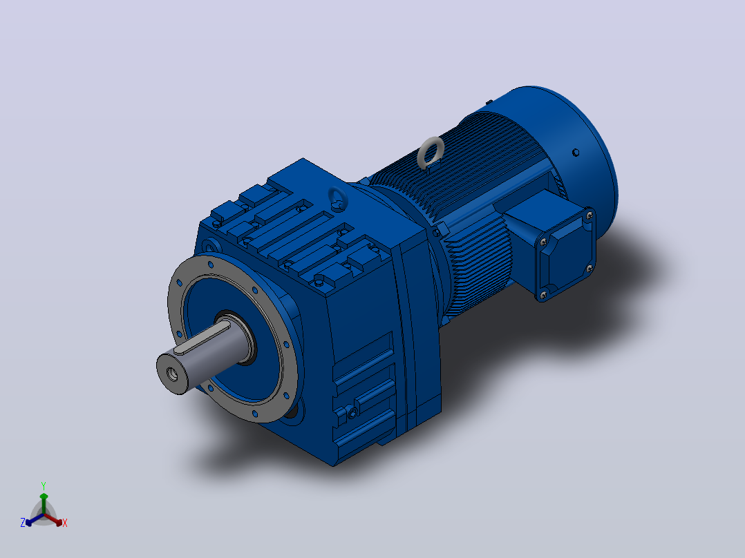 RF147法兰轴伸式安装斜齿轮减速机RF147-Y30-4P-200L-M1-0°-Φ450主视图