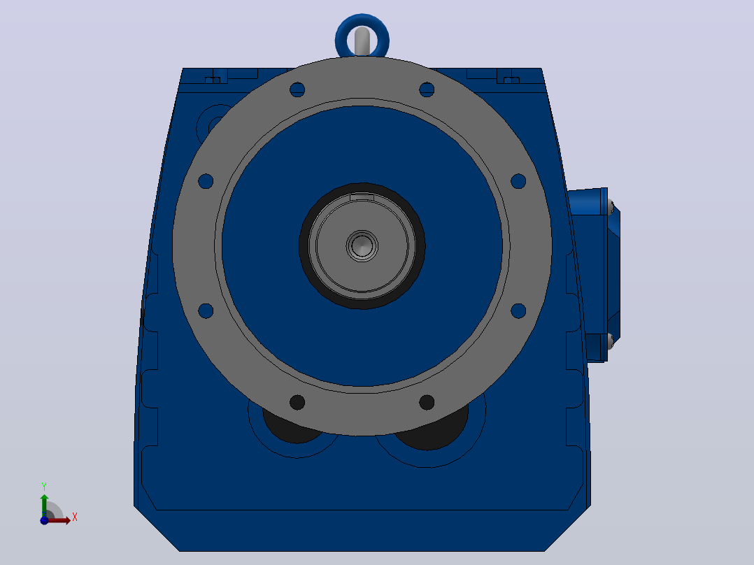 RF147法兰轴伸式安装斜齿轮减速机RF147-Y30-4P-200L-M1-0°-Φ450前视图