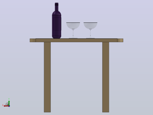 酒瓶和酒杯桌后视缩略图
