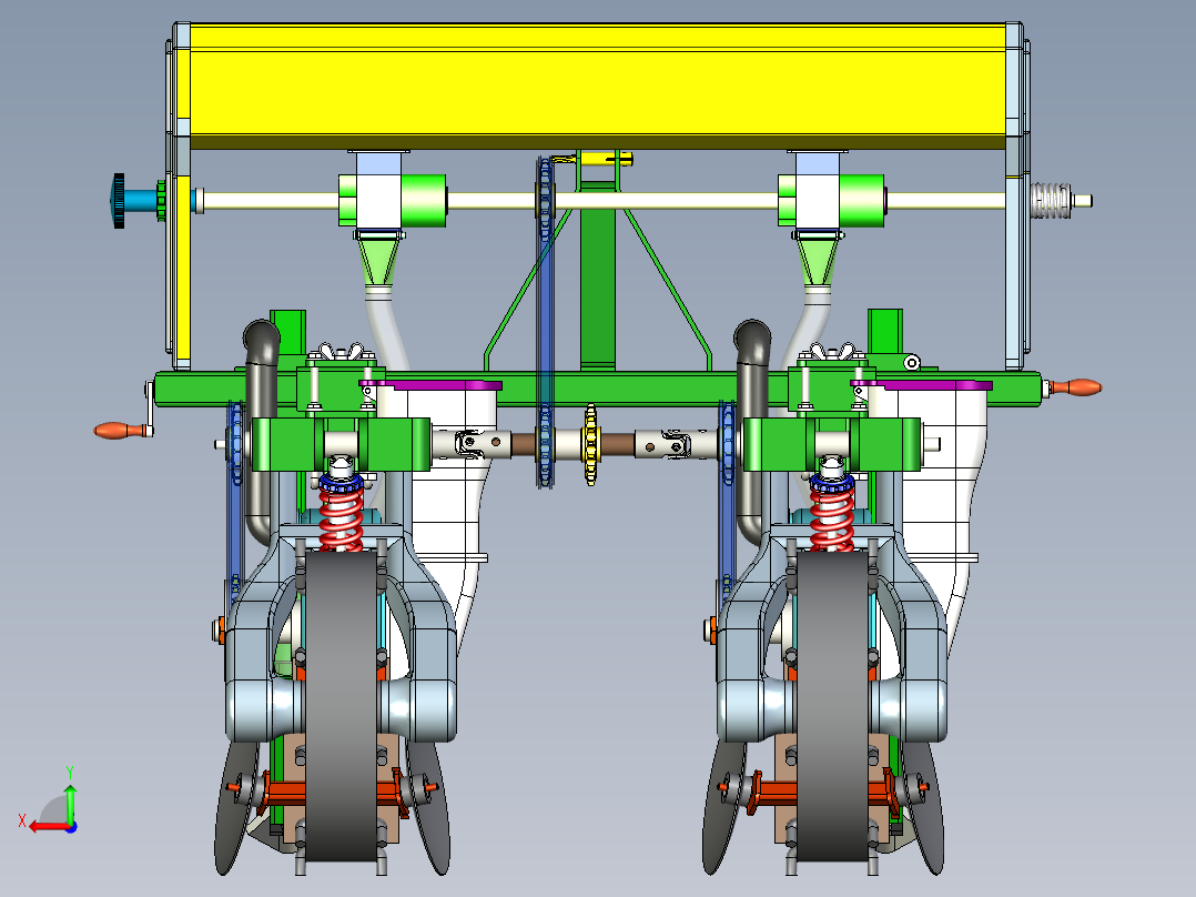 玉米播种机设计后视图