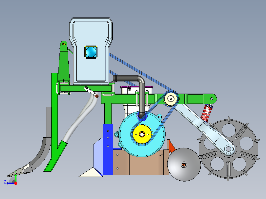 玉米播种机设计右视图