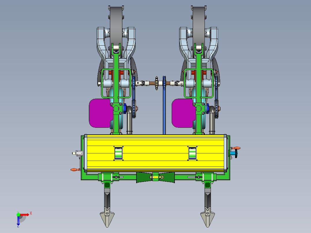 玉米播种机设计俯视图