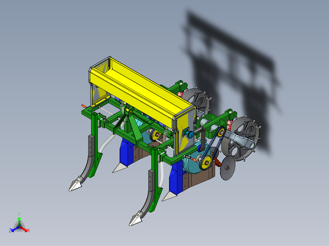 玉米播种机设计正等轴测图