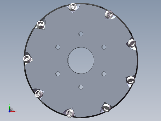 麦克纳姆轮3d图纸 SolidWorks建模设计agv小车全方位驱动轮3d模型前视缩略图