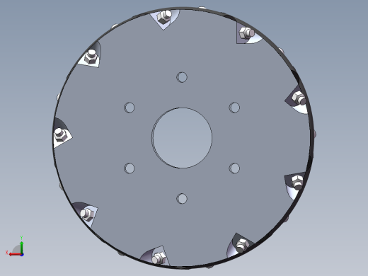 麦克纳姆轮3d图纸 SolidWorks建模设计agv小车全方位驱动轮3d模型后视缩略图