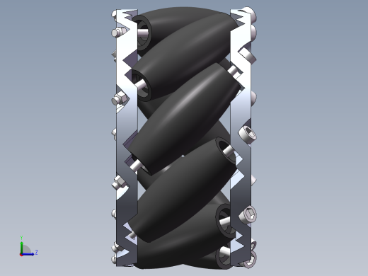 麦克纳姆轮3d图纸 SolidWorks建模设计agv小车全方位驱动轮3d模型左视缩略图