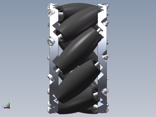 麦克纳姆轮3d图纸 SolidWorks建模设计agv小车全方位驱动轮3d模型右视缩略图