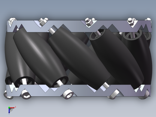 麦克纳姆轮3d图纸 SolidWorks建模设计agv小车全方位驱动轮3d模型俯视缩略图