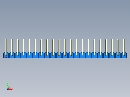 彩色公排针 100mil 2.54mm 系列-DS1022_blue_21p_100mil_TypeU_rev1.0前视缩略图