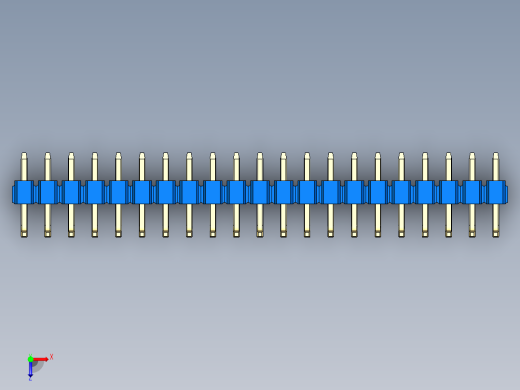彩色公排针 100mil 2.54mm 系列-DS1022_blue_21p_100mil_TypeU_rev1.0俯视缩略图