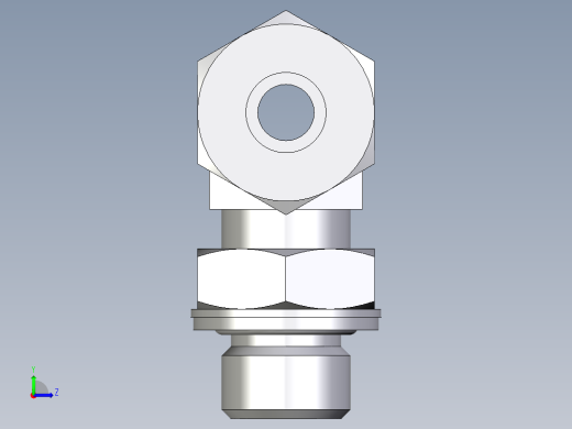 卡套式工业通用硬管接头EO_Adjustable_locknut_branch_tee_TEE10SMCF左视缩略图
