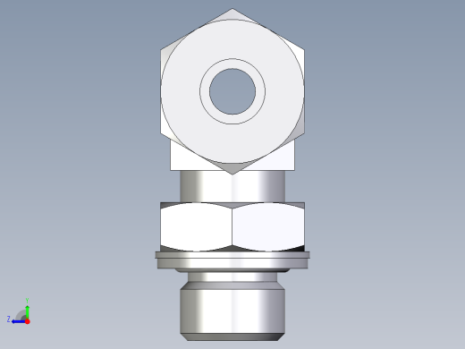 卡套式工业通用硬管接头EO_Adjustable_locknut_branch_tee_TEE10SMCF右视缩略图
