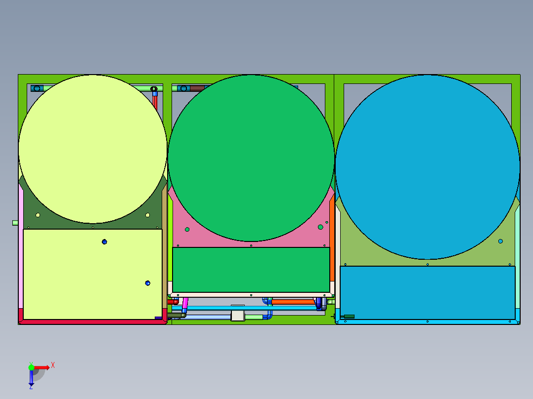 组合式三箱废水加药净化装置俯视图