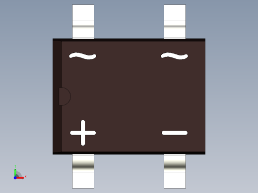 集成电路贴片封装SDIP 4引脚。带有桥式整流器的标记前视缩略图