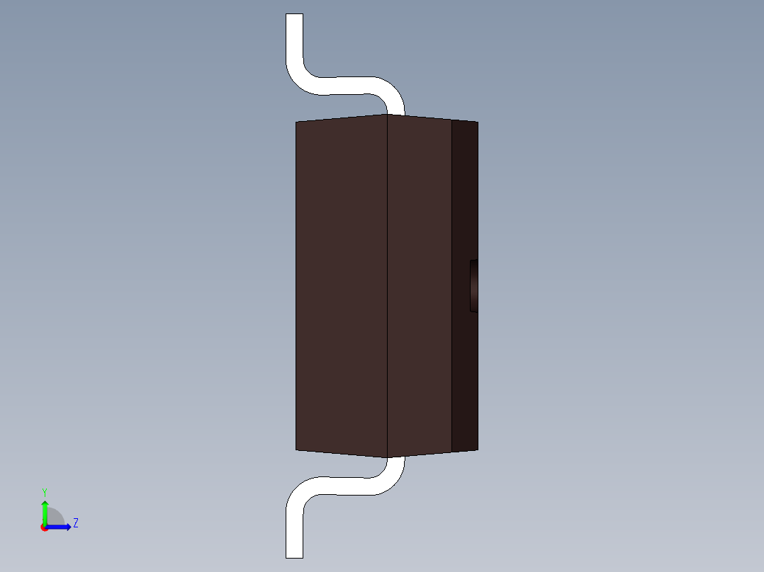 集成电路贴片封装SDIP 4引脚。带有桥式整流器的标记左视图