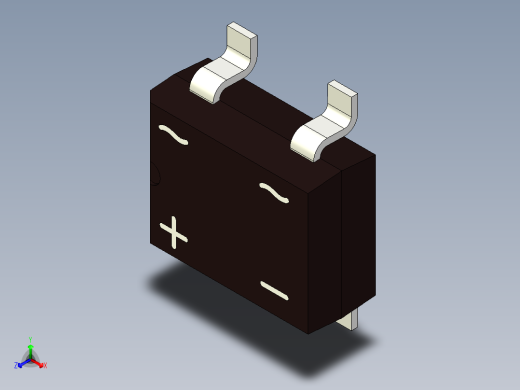 集成电路贴片封装SDIP 4引脚。带有桥式整流器的标记正等轴测缩略图