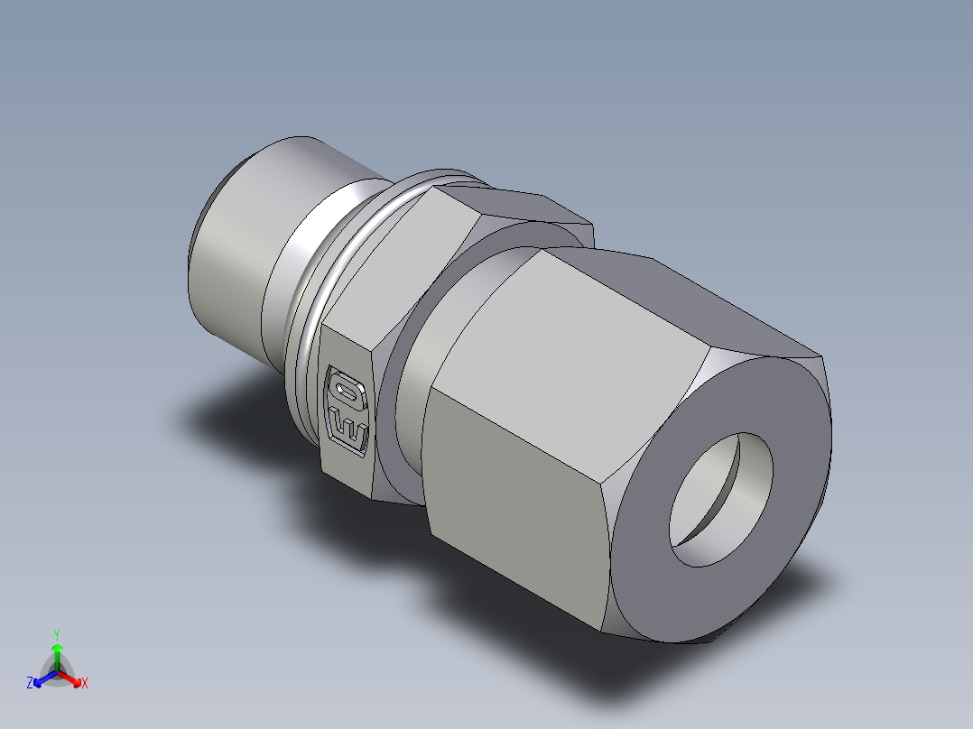 卡套式工业通用硬管接头EO_Male_Stud_connector_GEO08ZLMCF主视图