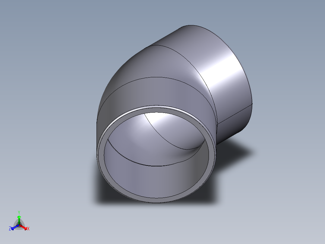 4HIV 45用溶剂焊接插座弯头正等轴测图