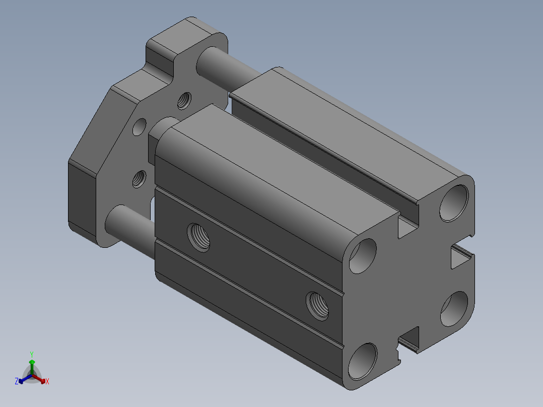 气缸TACQ16X10S正等轴测图