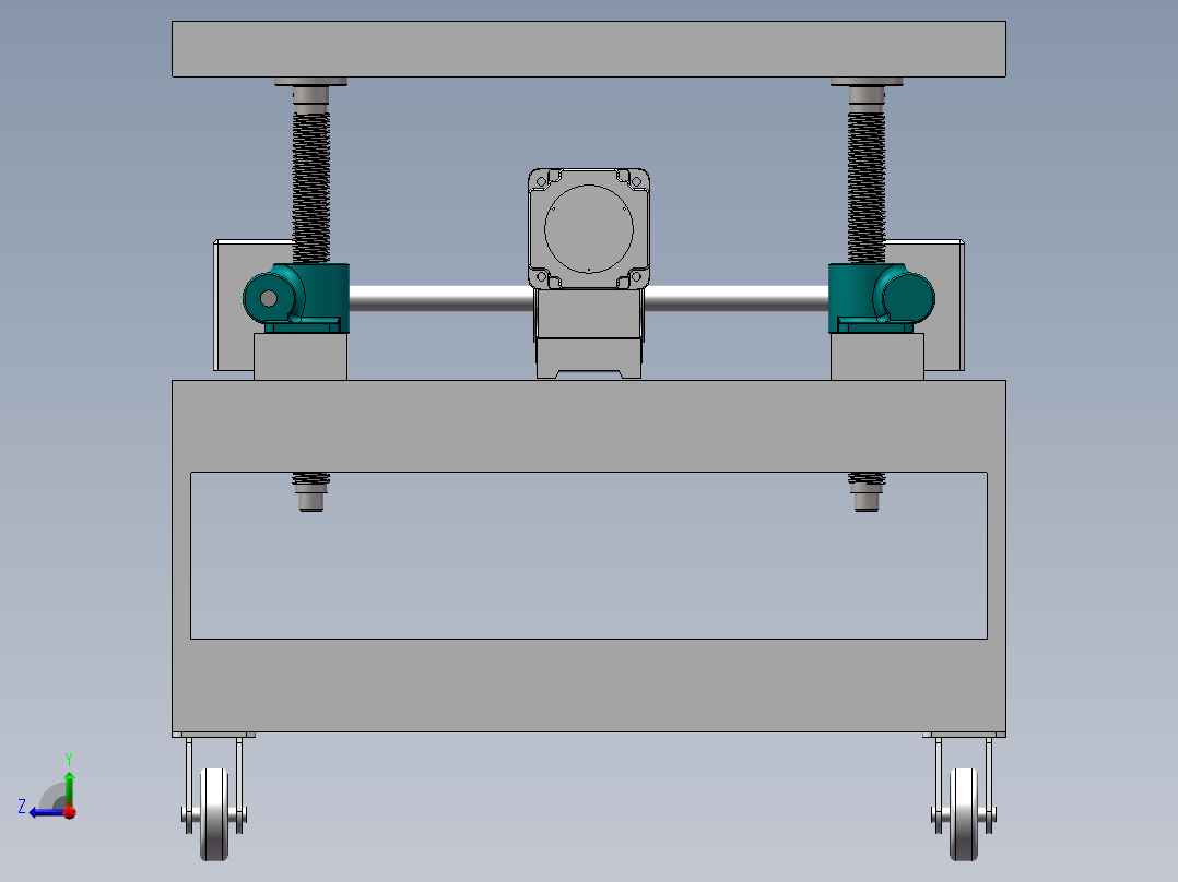 螺旋升降平台设计（二维+三维+说明书）右视图