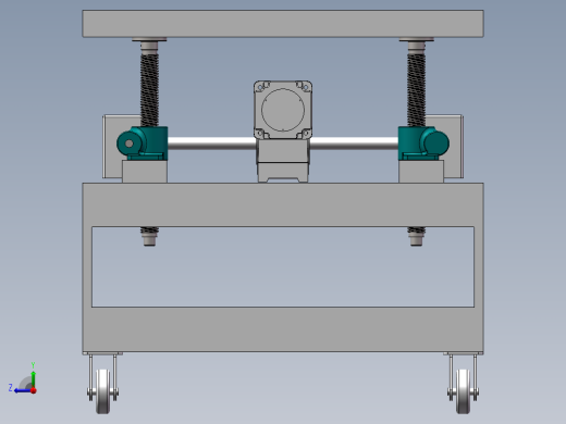 螺旋升降平台设计（二维+三维+说明书）右视缩略图