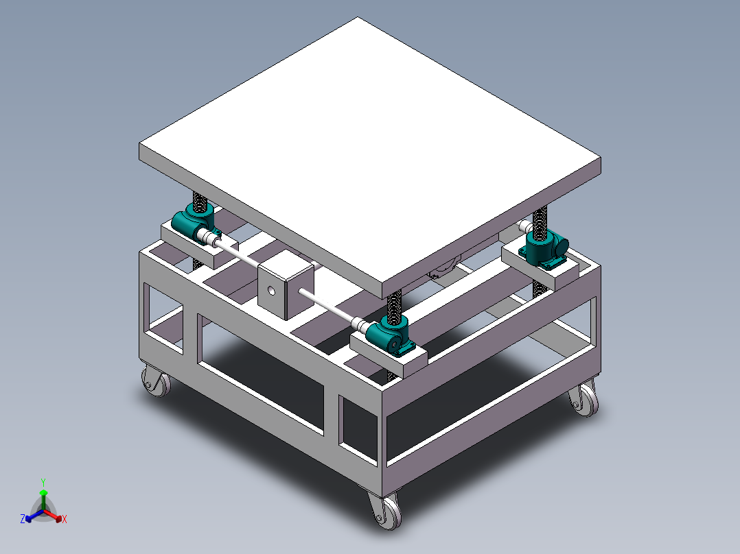 螺旋升降平台设计（二维+三维+说明书）正等轴测图